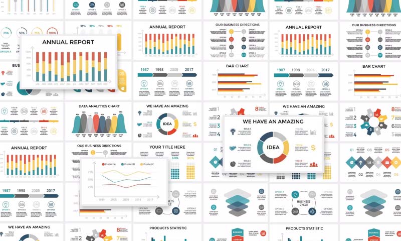 Business Infographics: PPT, PPTX, KEY, PSD, EPS, And AI