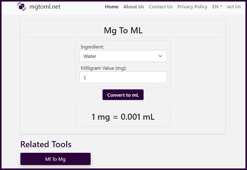MG to ML Converter in Scientific Measurements