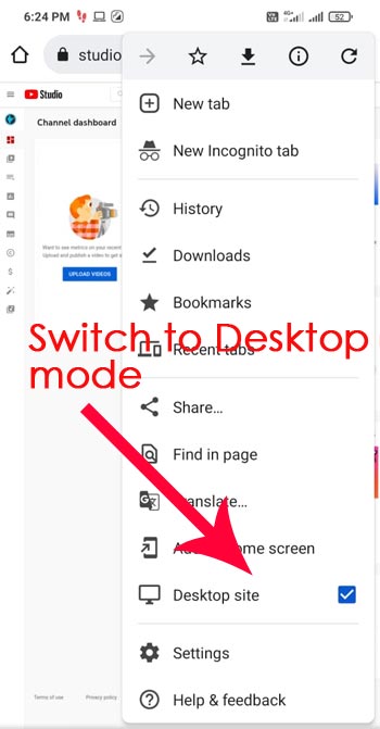 switch to desktop mode